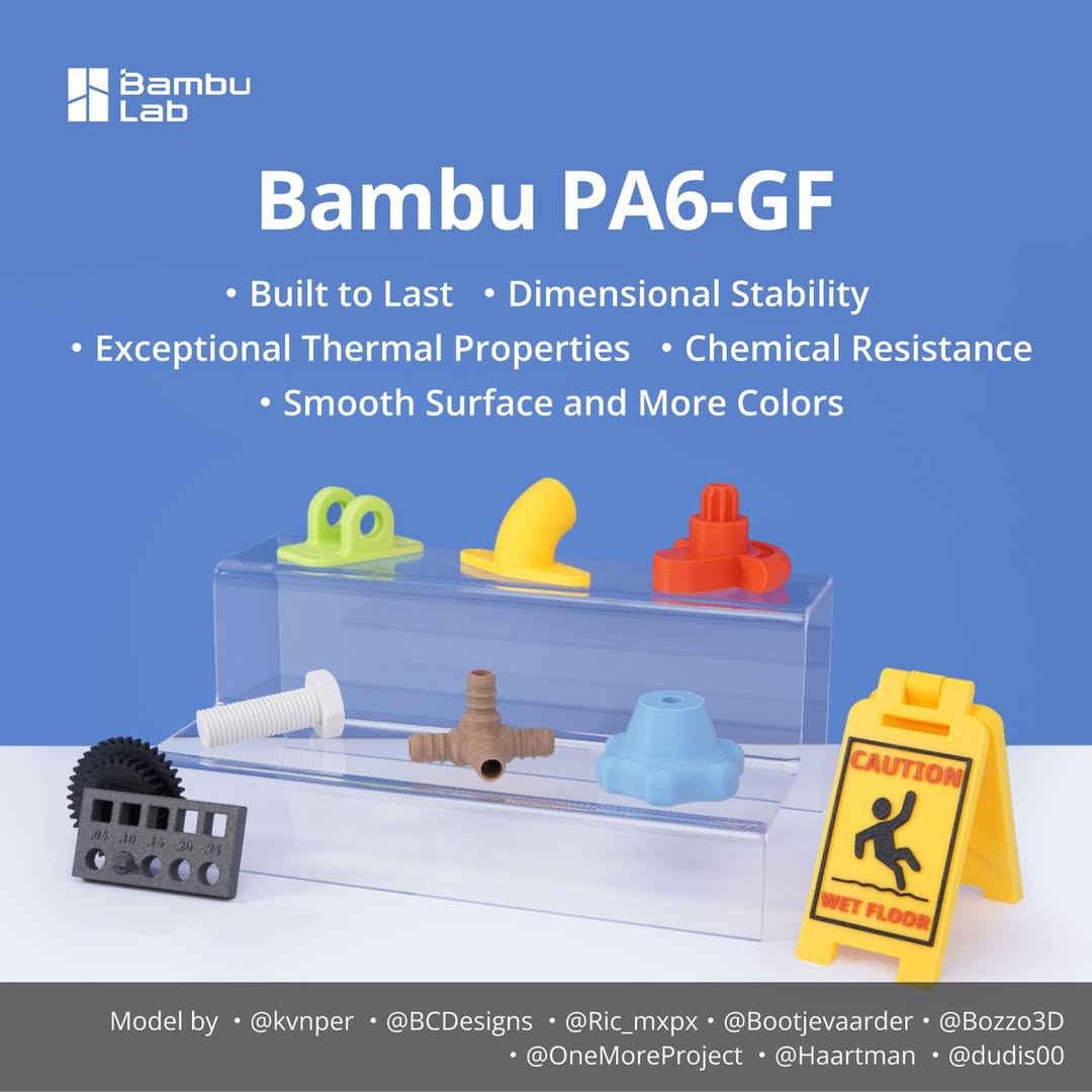 3D Printing Nylon Filament - PA6-GF for Bambu Lab Glass Fiber