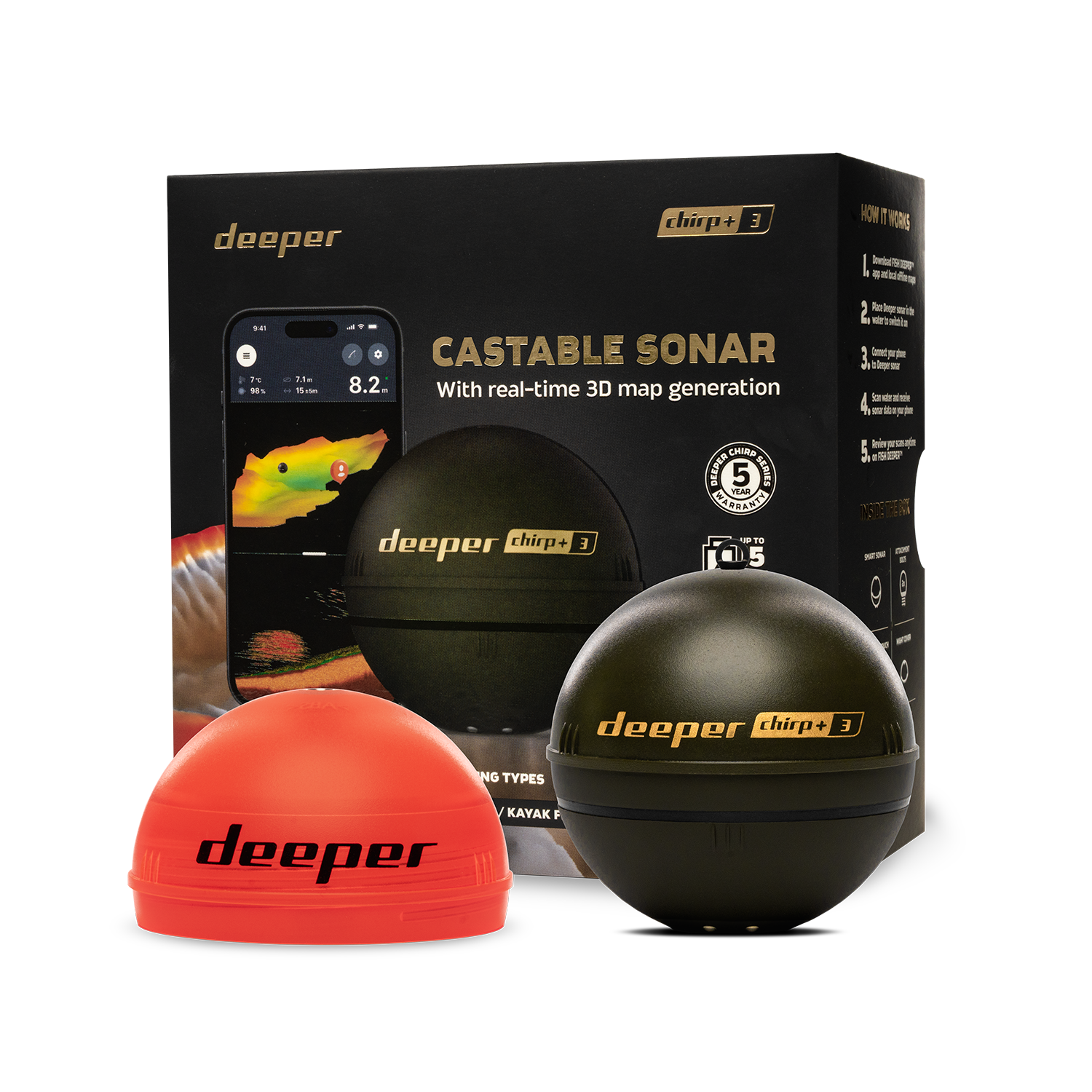 3D Printing Lure - Deeper Smart Sonar Chirp+3 Fish Finder,