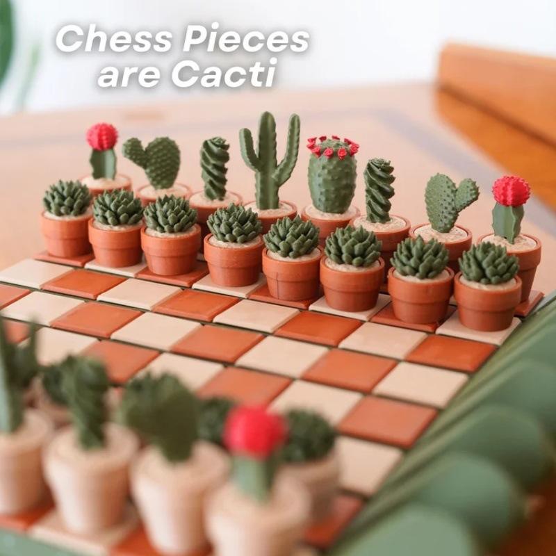 3D Printing Ultem - 3D Printed Resin Cactus Chess Set,