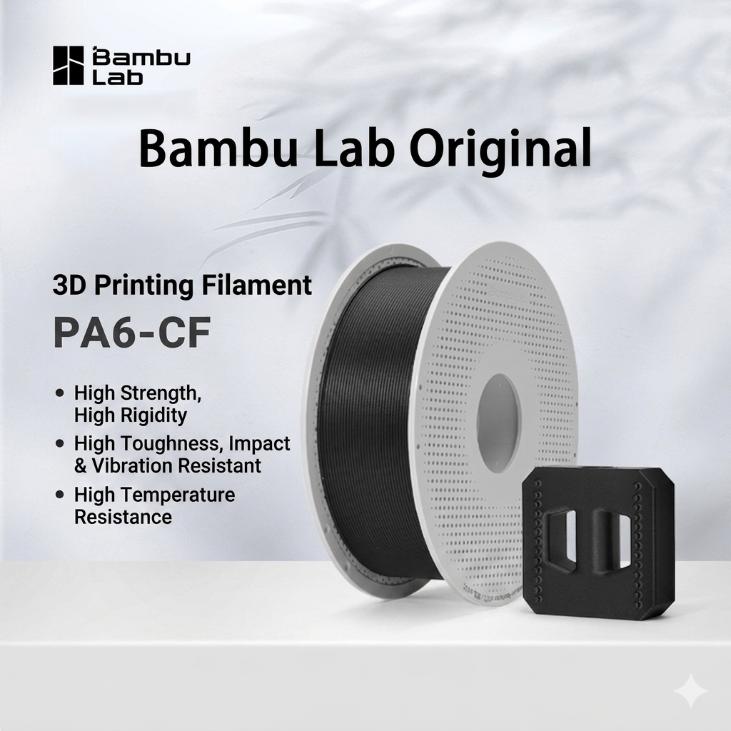 3D Printing Nylon Filament - Bambu Lab Original PA6-CF Carbon Fiber