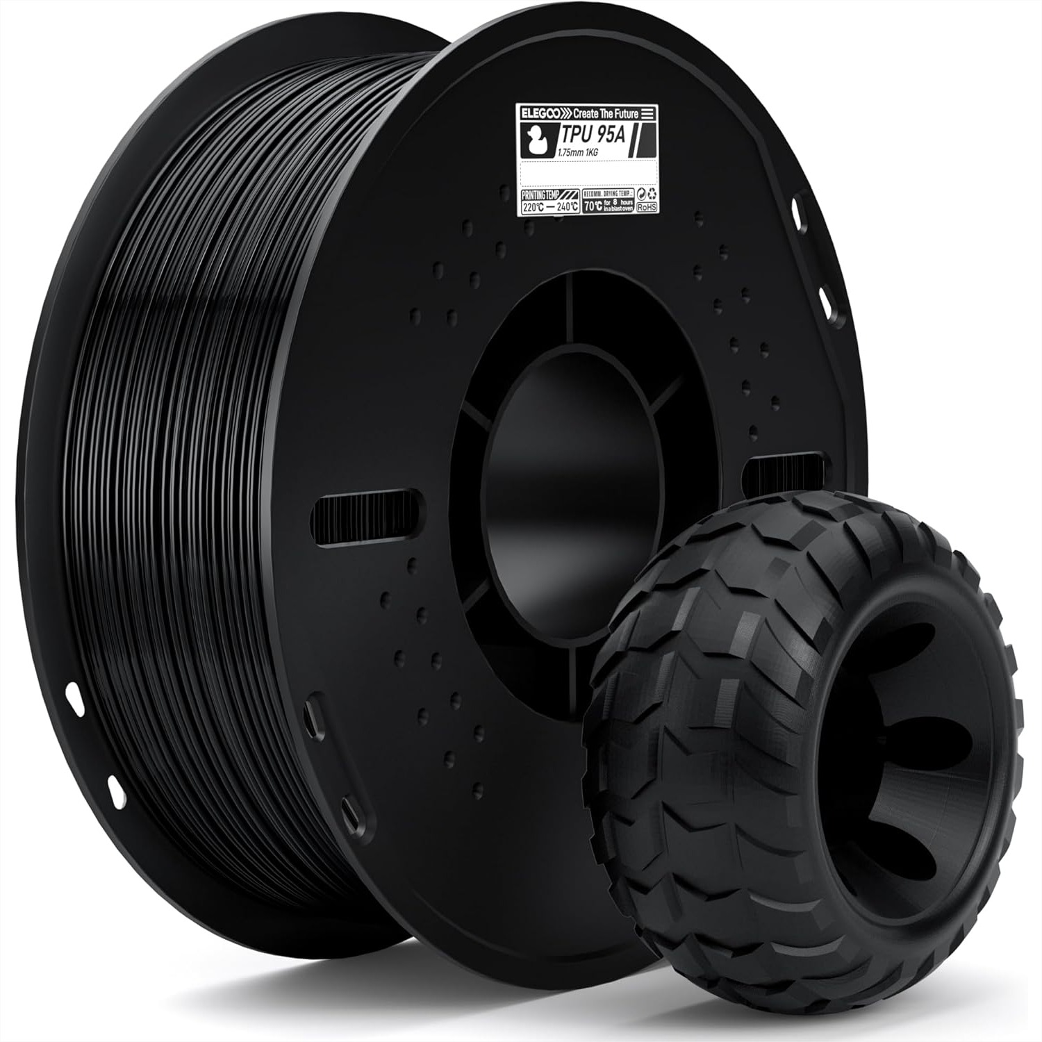 Tpu Flexible Filament - TPU Filament 1.75mm Black 1KG Spool