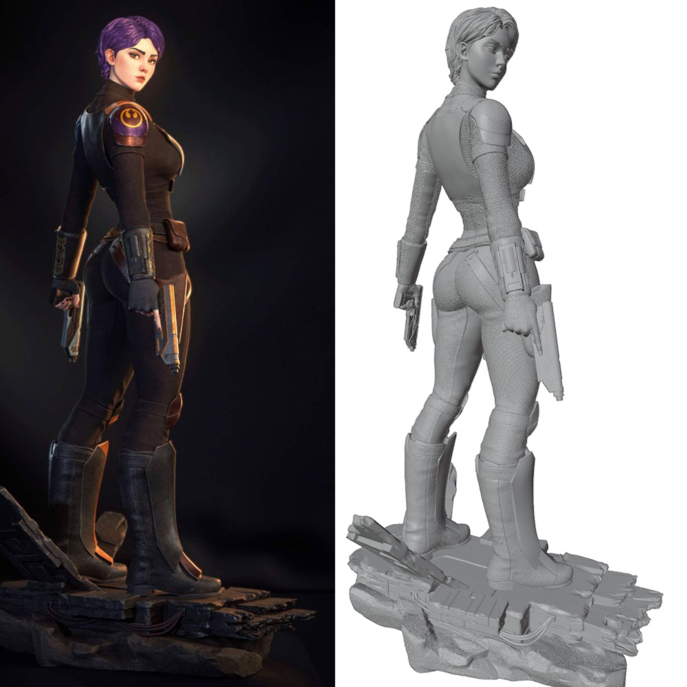 3D Printing Ultem - 75MM100MM120MM150MM Female Warrior Resin Model Kits