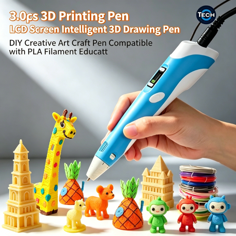 Carbon Fiber Filament - 3Pcs LCD Screen 3D Printing Pen