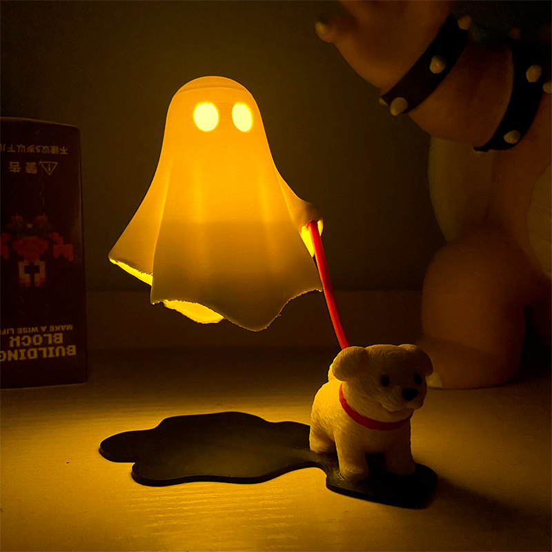 3D Printed Cute Ghost With Dog - 3D Printing Ghosting avaliação e preço