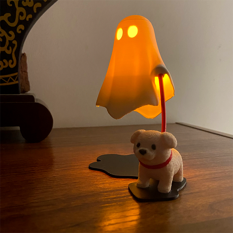 3D Printed Cute Ghost With Dog - 3D Printing Ghosting avaliação e preço