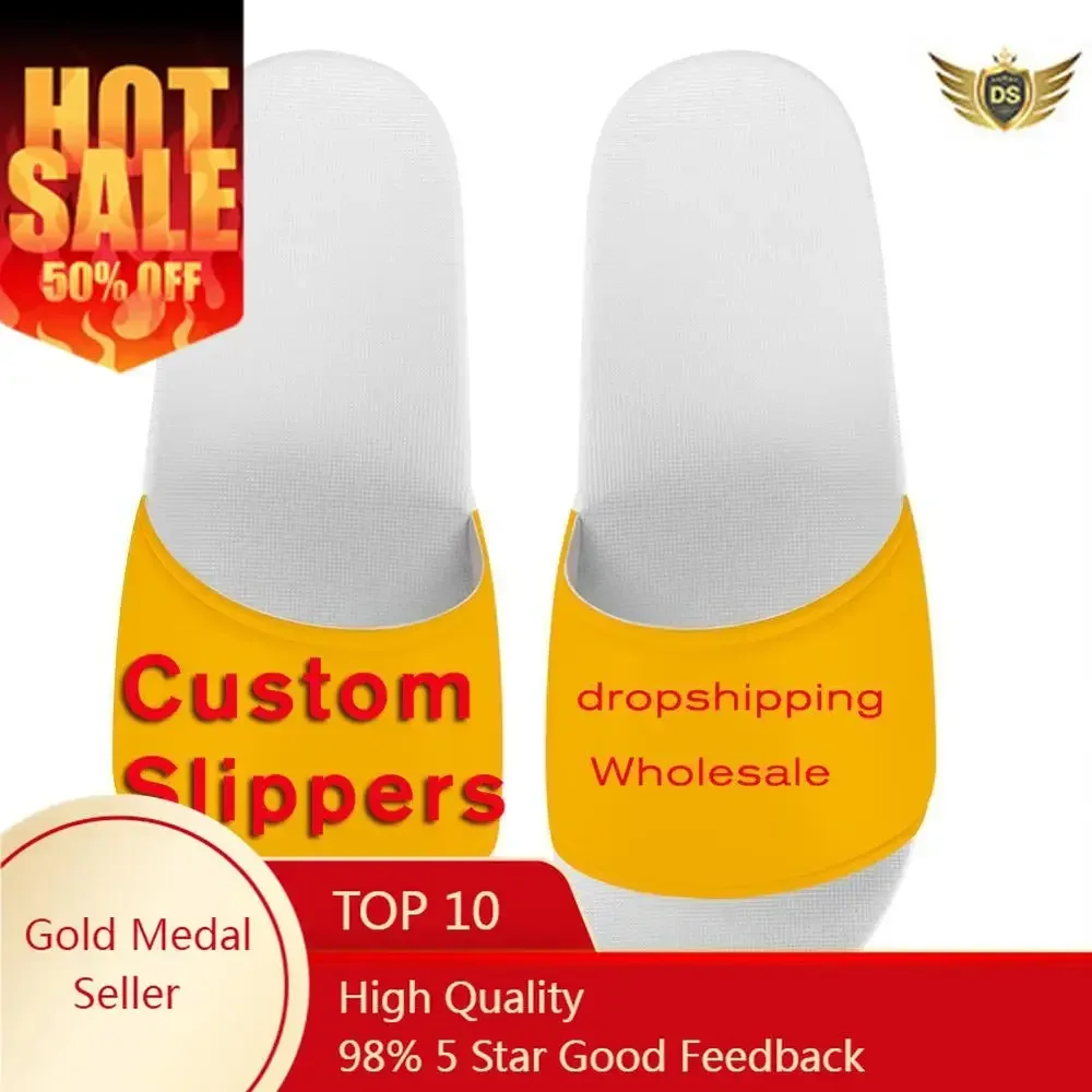 Custom Shoes Men Slippers Flip - 3D Printing Logo avaliação e preço