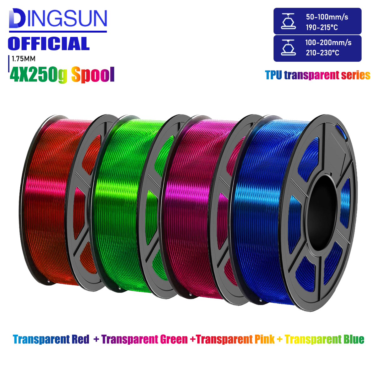 Transparent Series 1.75mm TPU  - Tpu Flexible Filament avaliação e preço