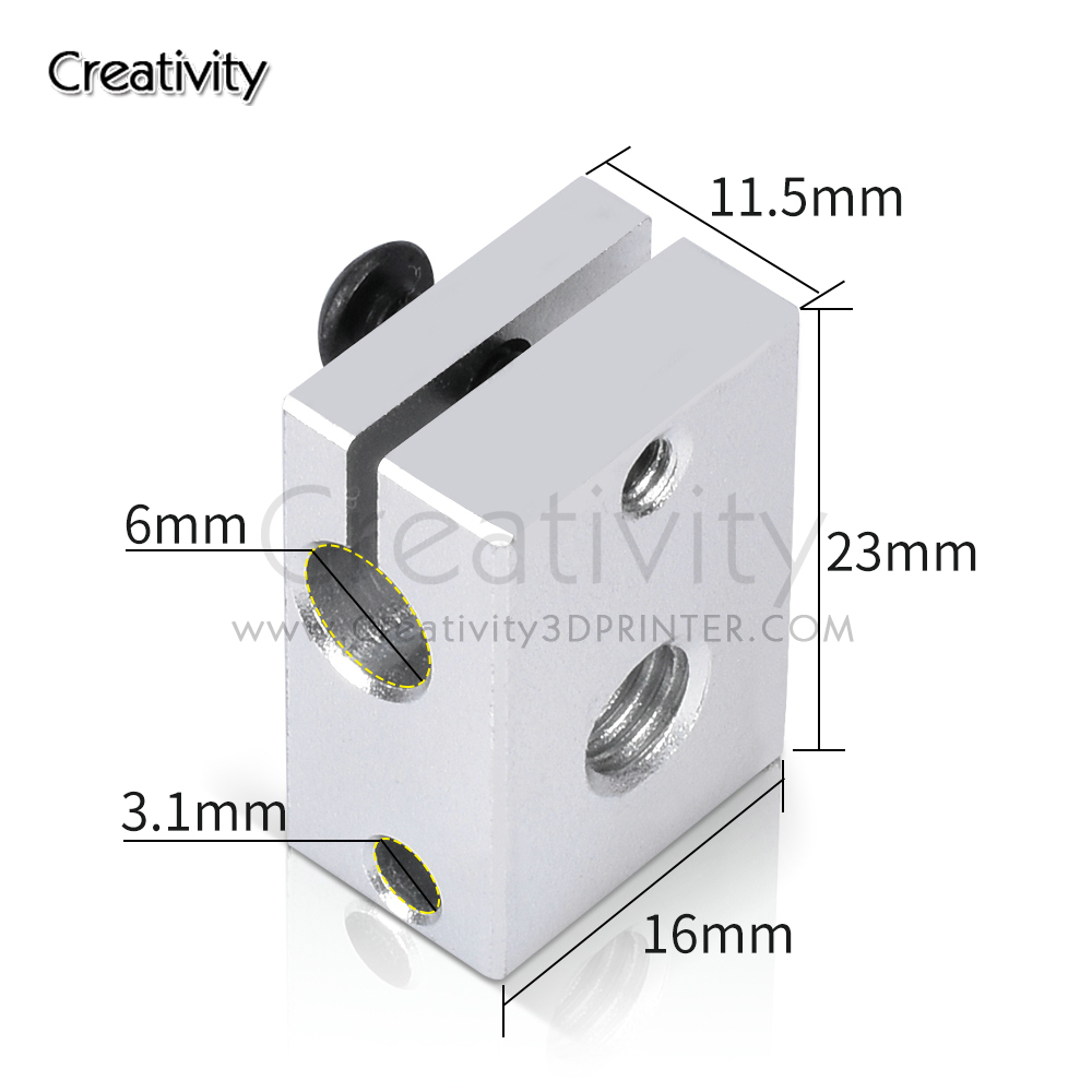 V6 PT100 Heater Block Plated C - 3D Printing Titanium avaliação e preço