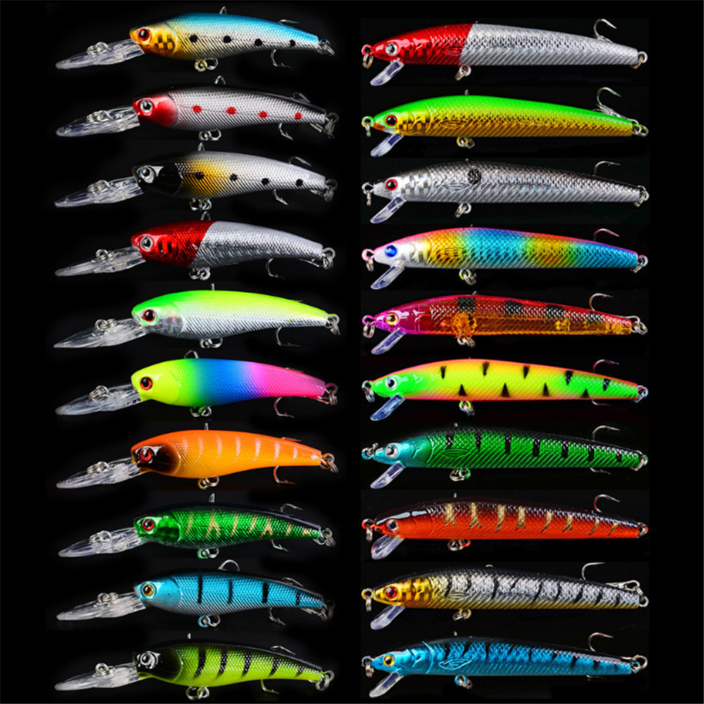 20pcs/lot Minnow Fishing Lures - 3D Printing Lure avaliação e preço