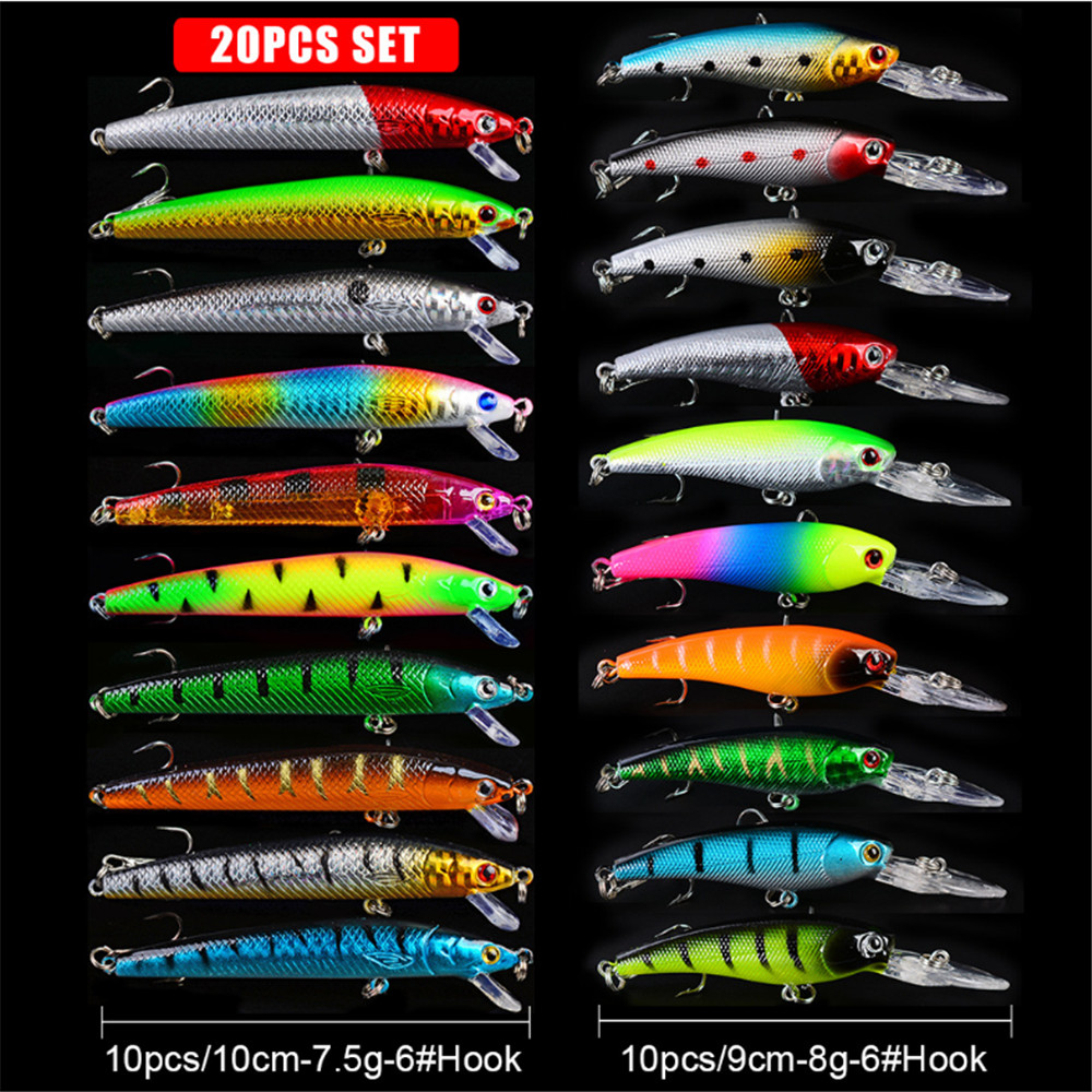 20pcs/lot Minnow Fishing Lures - 3D Printing Lure avaliação e preço