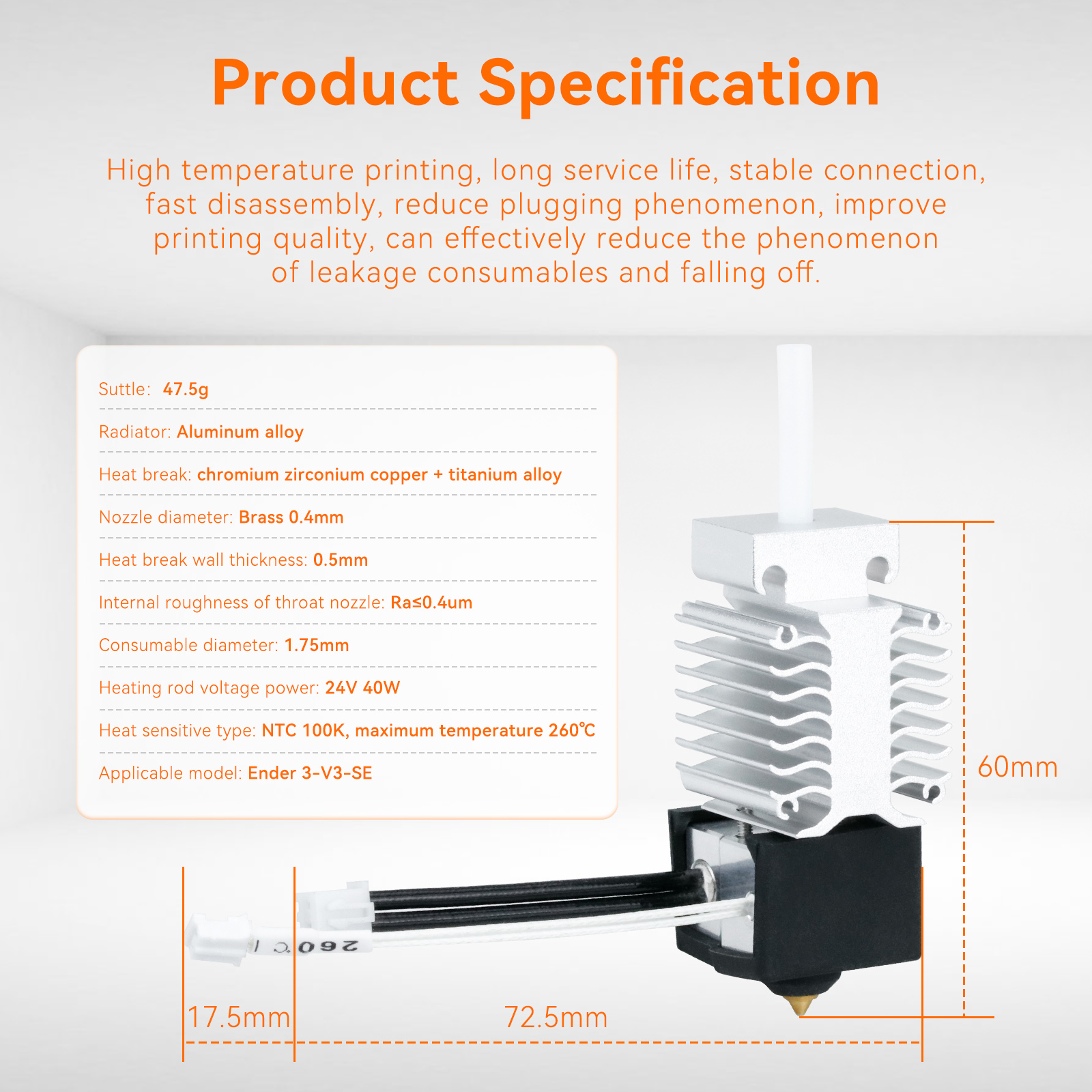 Hotend Kit For Ender 3 V3 SE T - 3D Printing Titanium avaliação e preço