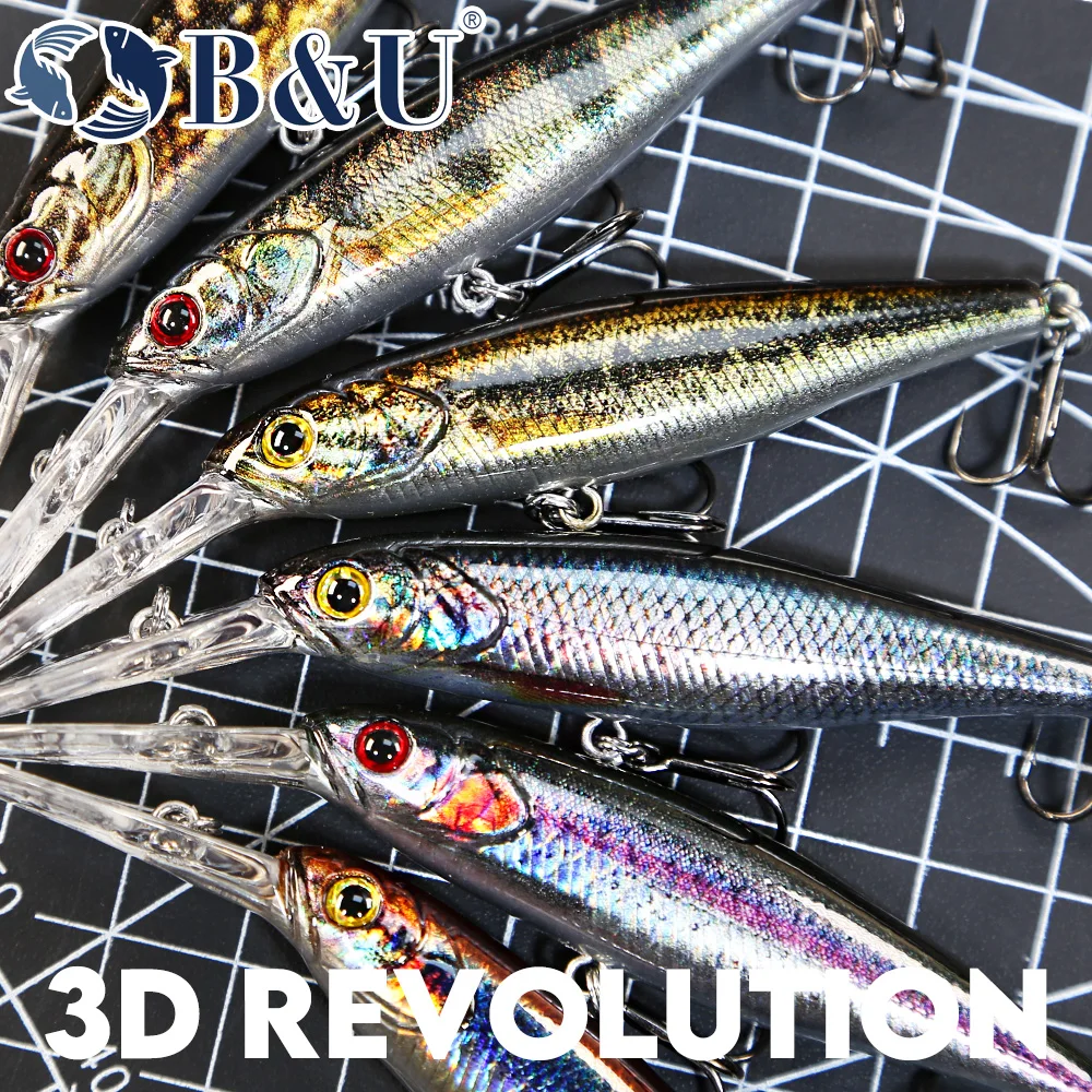 B&U  68mm 3D Printing Shad Sus - 3D Printing Lure avaliação e preço