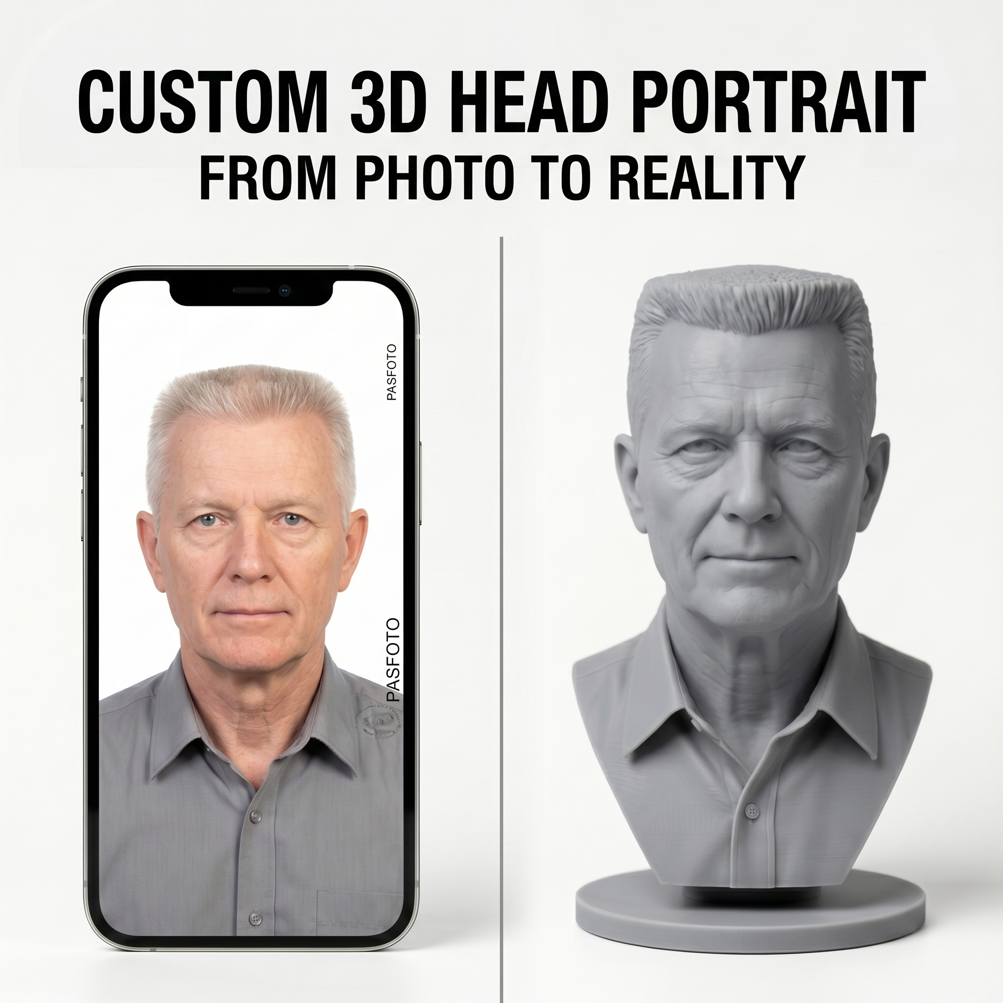 Personalized 3D Printed Bust F - 3D Printing Ultem avaliação e preço