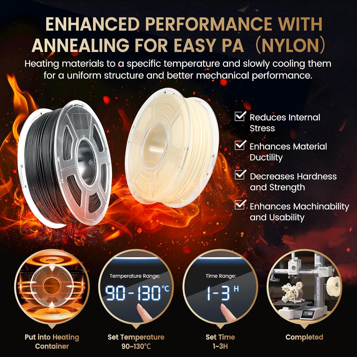 SUNLU 5KG Easy-to-Print Nylon  - 3D Printing Nylon Filament avaliação e preço