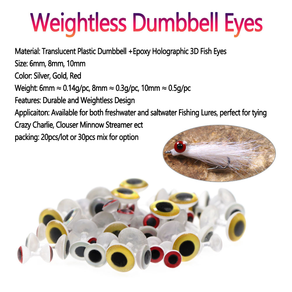 20/30pcs Weightless Dumbbell E - 3D Printing Lure avaliação e preço