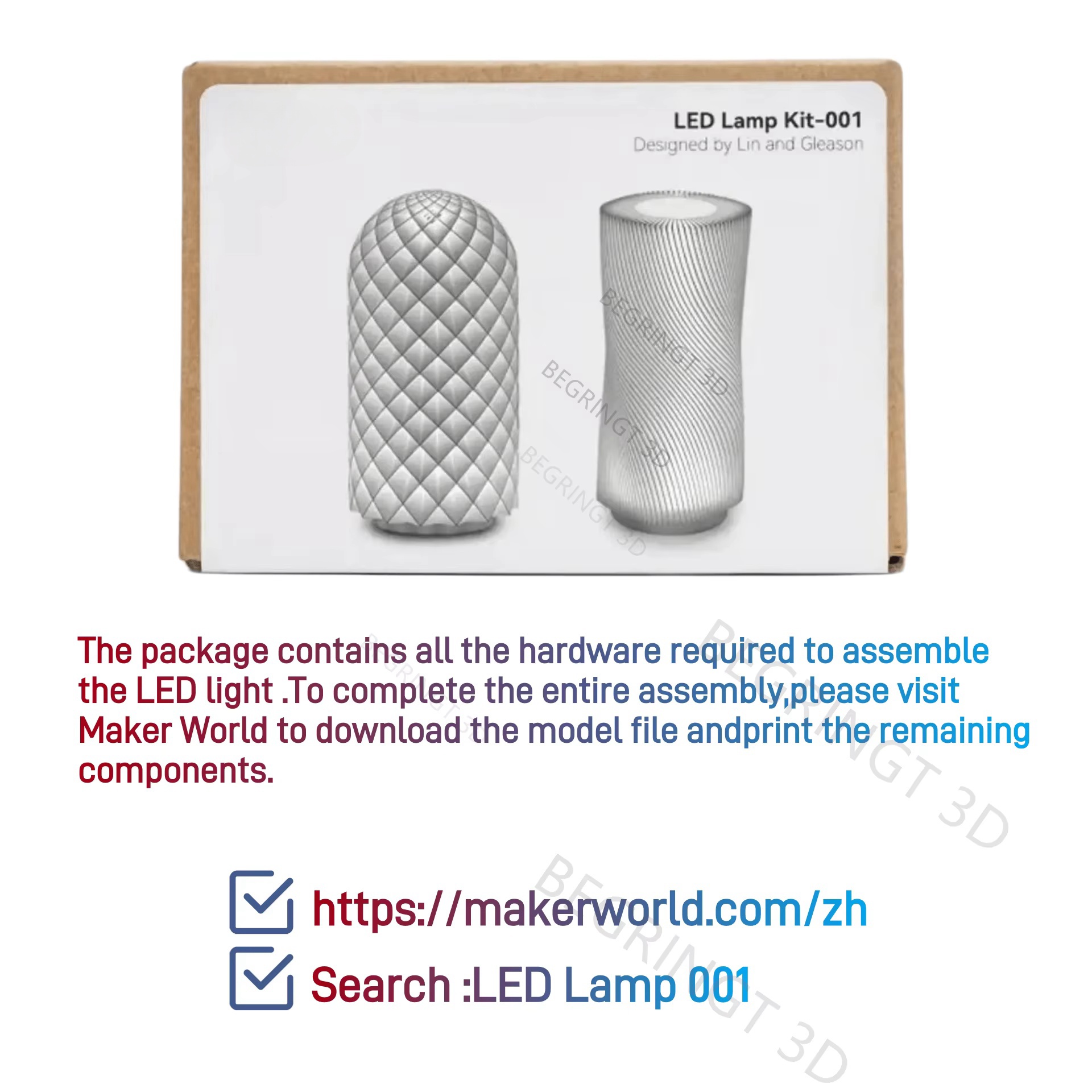 For Bambu Lab Led Lamp Kit 001 - 3D Printing Bambu Lab A1 avaliação e preço