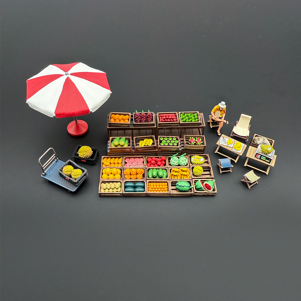 Kicarmod 1:64 Fruit Stand Set  - 3D Printing Diecast Cars avaliação e preço