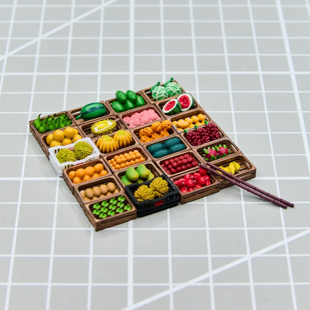 Kicarmod 1:64 Fruit Stand Set  - 3D Printing Diecast Cars avaliação e preço