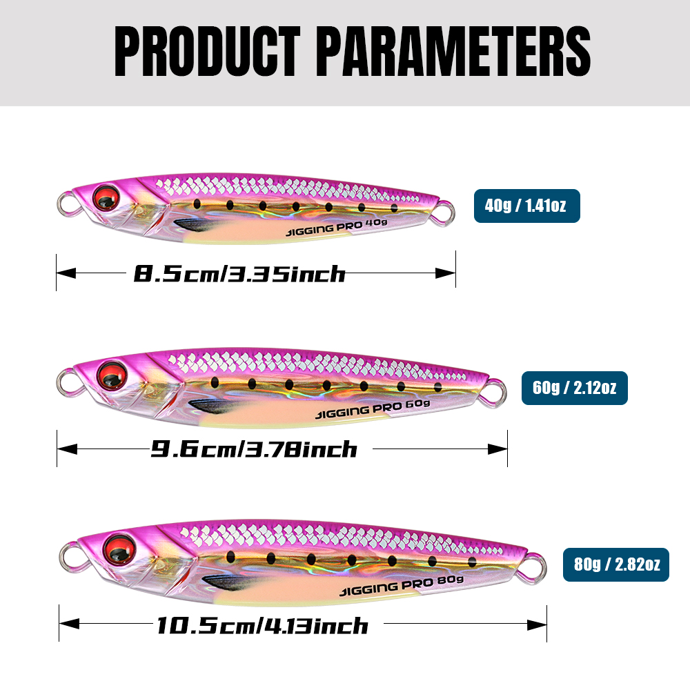 JIGGING PRO 40g 60g 80g Shore  - 3D Printing Lure avaliação e preço