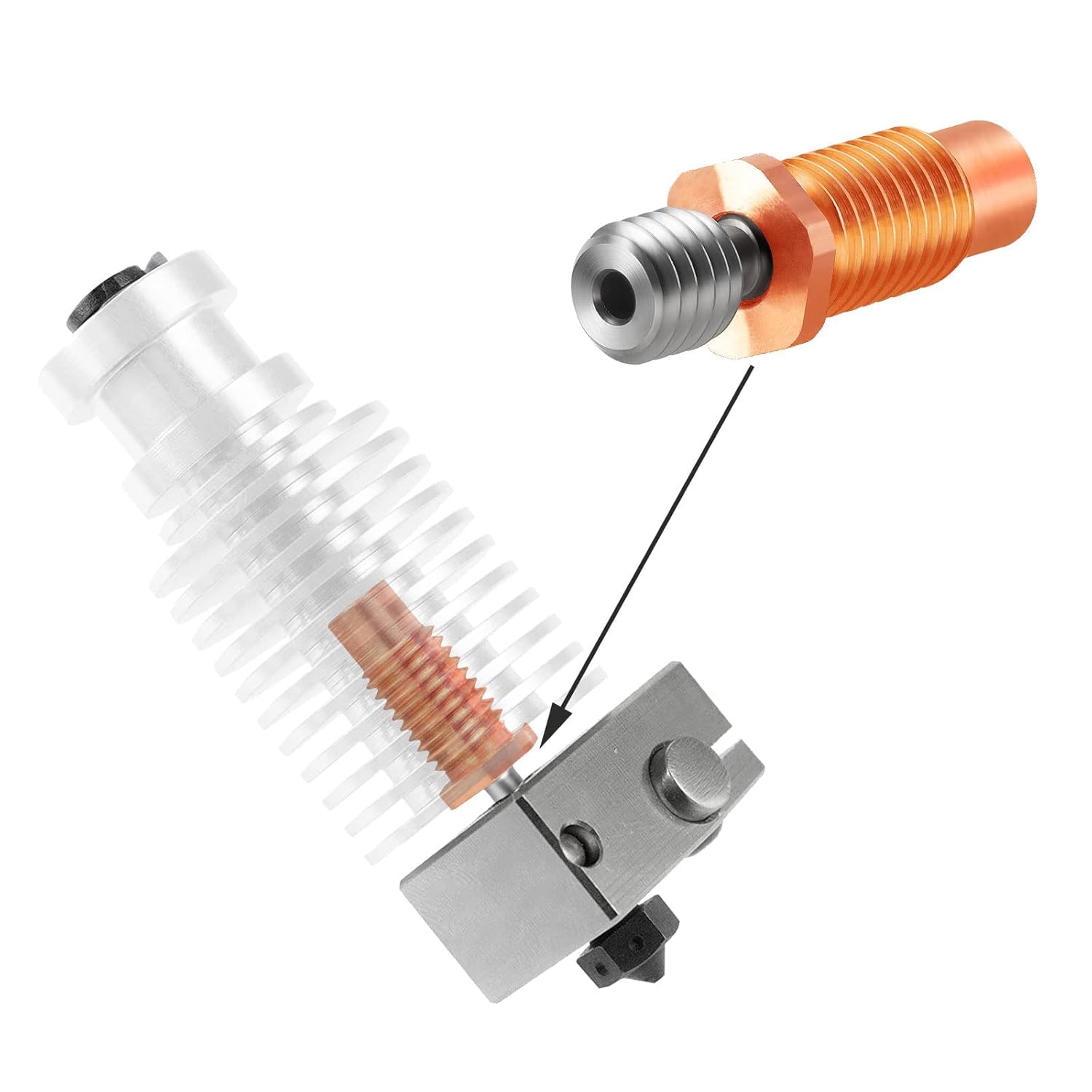2PCS E3D V6 Hotend Heatbreak A - 3D Printing Titanium avaliação e preço