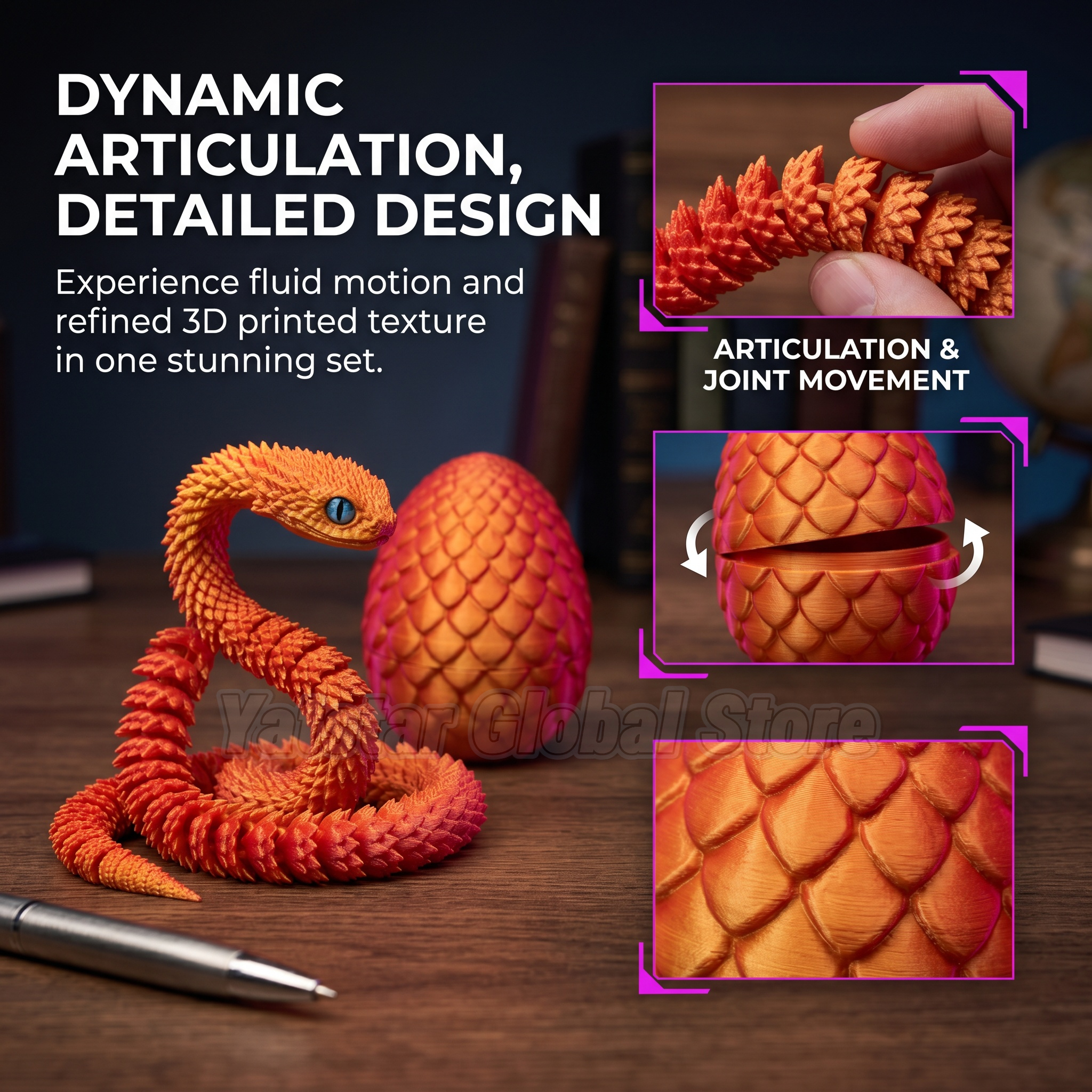 3D Printed Snake Egg Toy Creat - 3D Printing Joints avaliação e preço