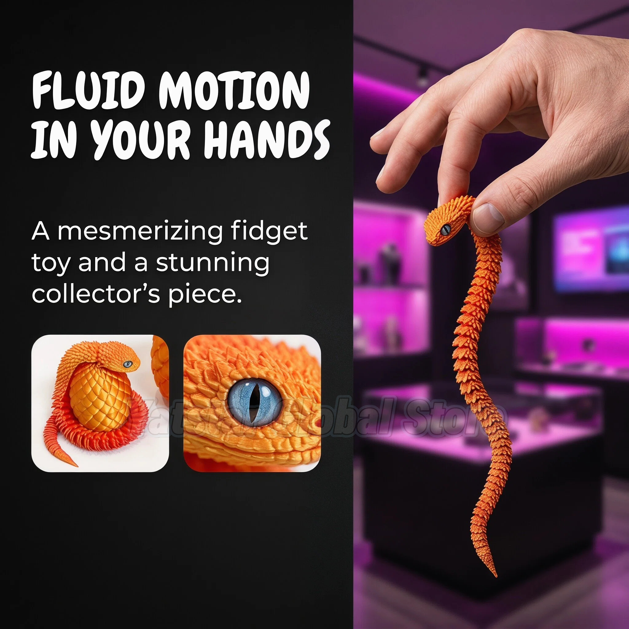 3D Printed Snake Egg Toy Creat - 3D Printing Joints avaliação e preço